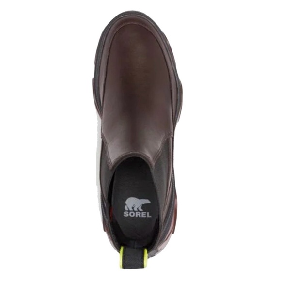 New In Box SOREL Brex Waterproof Chelsea Boots in New Cinder Black Sz 7 Leather - Picture 4 of 4